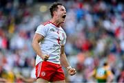 28 August 2021; Kieran McGeary of Tyrone celebrates at the final whistle of the GAA Football All-Ireland Senior Championship semi-final match between Kerry and Tyrone at Croke Park in Dublin. Photo by Brendan Moran/Sportsfile