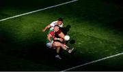 11 September 2021; Ryan O'Donoghue of Mayo in action against Michael McKernan of Tyrone during the GAA Football All-Ireland Senior Championship Final match between Mayo and Tyrone at Croke Park in Dublin. Photo by Daire Brennan/Sportsfile