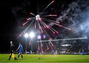 5 November 2021; A firework explodes over the pitch during the SSE Airtricity League Premier Division match between Waterford and Shamrock Rovers at the RSC in Waterford. Photo by Seb Daly/Sportsfile