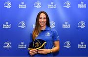 3 December 2021; Emily McKeown with her cap during the Leinster Rugby Womens Cap and Jersey Presentation at the RDS Library in Dublin. Photo by Sam Barnes/Sportsfile