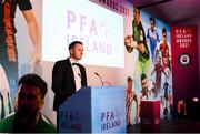 3 December 2021; Chairperson of the PFA Ireland Brendan Clarke during the PFA Ireland Awards at The Marker Hotel in Dublin. Photo by Stephen McCarthy/Sportsfile