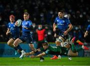 3 December 2021; Nick McCarthy of Leinster is tackled by Peter Robb of Connacht during the United Rugby Championship match between Leinster and Connacht at the RDS Arena in Dublin. Photo by Ramsey Cardy/Sportsfile