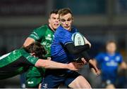 3 December 2021; Nick McCarthy of Leinster is tackled by Leva Fifita of Connacht during the United Rugby Championship match between Leinster and Connacht at the RDS Arena in Dublin. Photo by Brendan Moran/Sportsfile