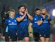 3 December 2021; Rónan Kelleher, left, and Andrew Porter of Leinster applaud the support after the United Rugby Championship match between Leinster and Connacht at the RDS Arena in Dublin. Photo by Ramsey Cardy/Sportsfile