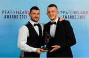3 December 2021; Shelbourne players Ryan Brennan and Michael O'Connor during the PFA Ireland Awards at The Marker Hotel in Dublin. Photo by Stephen McCarthy/Sportsfile