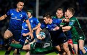 3 December 2021; Dan Sheehan of Leinster is tackled by Alex Wootton and Kieran Marmion of Connacht during the United Rugby Championship match between Leinster and Connacht at the RDS Arena in Dublin. Photo by Brendan Moran/Sportsfile