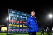 3 December 2021; Leinster head coach Leo Cullen before the United Rugby Championship match between Leinster and Connacht at the RDS Arena in Dublin. Photo by Brendan Moran/Sportsfile