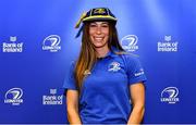3 December 2021; Emily McKeown with her cap during the Leinster Rugby Womens Cap and Jersey Presentation at the RDS Library in Dublin. Photo by Sam Barnes/Sportsfile
