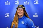 3 December 2021; Mary Healy pictured with her cap during the Leinster Rugby Womens Cap and Jersey Presentation at the RDS Library in Dublin. Photo by Sam Barnes/Sportsfile