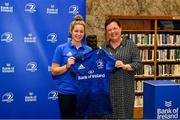 3 December 2021; Grace Miller is presented with her jersey by Paula Murphy, Head of Strategic Sponsorship and Corporate & Social Responsibility at Bank of Ireland, during the Leinster Rugby Womens Cap and Jersey Presentation at the RDS Library in Dublin. Photo by Sam Barnes/Sportsfile
