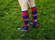 4 December 2021; The socks of Clontarf player David Hawkshaw are seen before the Energia Men’s All-Ireland League Division 1A match between Clontarf and Dublin University at Castle Avenue in Dublin. Photo by David Fitzgerald/Sportsfile