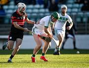 4 December 2021; Evan Shefflin of Shamrocks Ballyhale in action against Chris Nolan of Mount Leinster Rangers during the AIB Leinster GAA Hurling Senior Club Championship Quarter-Final match between Mount Leinster Rangers and Shamrocks Ballyhale at Netwatch Cullen Park in Carlow. Photo by Piaras Ó Mídheach/Sportsfile