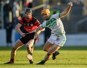 4 December 2021; Colin Fennelly of Shamrocks Ballyhale in action against Richard Kelly of Mount Leinster Rangers during the AIB Leinster GAA Hurling Senior Club Championship Quarter-Final match between Mount Leinster Rangers and Shamrocks Ballyhale at Netwatch Cullen Park in Carlow. Photo by Piaras Ó Mídheach/Sportsfile