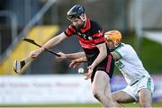 4 December 2021; Richard Kelly of Mount Leinster Rangers in action against Colin Fennelly of Shamrocks Ballyhale during the AIB Leinster GAA Hurling Senior Club Championship Quarter-Final match between Mount Leinster Rangers and Shamrocks Ballyhale at Netwatch Cullen Park in Carlow. Photo by Piaras Ó Mídheach/Sportsfile