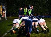 4 December 2021; Railway Union forwards practice their scrummage before the Energia Women's All-Ireland League Division 1 match between Railway Union RFC and Galwegians at Willow Lodge in Dublin. Photo by David Fitzgerald/Sportsfile
