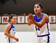 4 December 2021; Rachel Thompson of WIT Waterford Wildcats encourages her team-mates  during the InsureMyHouse.ie Paudie O’Connor Cup Quarter-Final match between Fr. Mathews and WIT Waterford Wildcats at Fr. Mathews Arena in Cork. Photo by Sam Barnes/Sportsfile