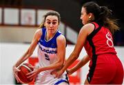 4 December 2021; Helena Rohan of WIT Waterford Wildcats in action against Hollie Herlihy of Fr Mathews during the InsureMyHouse.ie Paudie O’Connor Cup Quarter-Final match between Fr. Mathews and WIT Waterford Wildcats at Fr. Mathews Arena in Cork. Photo by Sam Barnes/Sportsfile