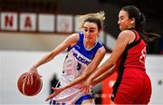 4 December 2021; Helena Rohan of WIT Waterford Wildcats in action against Hollie Herlihy of Fr Mathews during the InsureMyHouse.ie Paudie O’Connor Cup Quarter-Final match between Fr. Mathews and WIT Waterford Wildcats at Fr. Mathews Arena in Cork. Photo by Sam Barnes/Sportsfile
