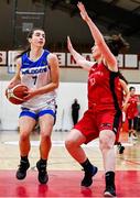 4 December 2021; Kate Hickey of WIT Waterford Wildcats in action against Aisling McCann of Fr Mathews during the InsureMyHouse.ie Paudie O’Connor Cup Quarter-Final match between Fr. Mathews and WIT Waterford Wildcats at Fr. Mathews Arena in Cork. Photo by Sam Barnes/Sportsfile