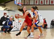 4 December 2021; Amy Corkery of Fr Mathews in action against Sinead Deegan of WIT Waterford Wildcats during the InsureMyHouse.ie Paudie O’Connor Cup Quarter-Final match between Fr. Mathews and WIT Waterford Wildcats at Fr. Mathews Arena in Cork. Photo by Sam Barnes/Sportsfile