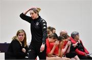 4 December 2021; Fr Mathews head coach Niamh Dwyer reacts during the InsureMyHouse.ie Paudie O’Connor Cup Quarter-Final match between Fr. Mathews and WIT Waterford Wildcats at Fr. Mathews Arena in Cork. Photo by Sam Barnes/Sportsfile