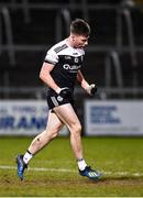 4 December 2021; Ceilum Docherty of Kilcoo celebrates after scoring his side's second goal during the AIB Ulster GAA Football Senior Club Championship Quarter-Final match between Ramor United and Kilcoo at Kingspan Breffni in Cavan. Photo by Seb Daly/Sportsfile
