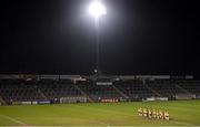 4 December 2021; Ramor United players during the national anthem before the AIB Ulster GAA Football Senior Club Championship Quarter-Final match between Ramor United and Kilcoo at Kingspan Breffni in Cavan. Photo by Seb Daly/Sportsfile