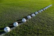 5 December 2021; Footballs on the pitch before the AIB Leinster GAA Football Senior Club Championship Quarter-Final match between Wolfe Tones and Kilmacud Crokes at Páirc Tailteann in Navan, Meath. Photo by Ray McManus/Sportsfile