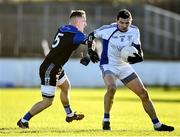 5 December 2021; Eamonn Callaghan of Naas in action against Kevin Hanlon of Blessington during the AIB Leinster GAA Football Senior Club Championship Quarter-Final match between Naas and Blessington at St Conleth's Park in Newbridge, Kildare. Photo by David Fitzgerald/Sportsfile