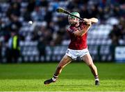 5 December 2021; Evan Niland of Clarinbridge scores a point from a free during the Galway County Senior Club Hurling Championship Final match between Clarinbridge and St Thomas' at Pearse Stadium in Galway. Photo by Piaras Ó Mídheach/Sportsfile