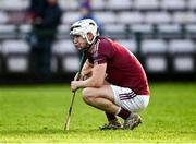 5 December 2021; Oisín Salmon of Clanbridge dejected after his side's defeat in the Galway County Senior Club Hurling Championship Final match between Clarinbridge and St Thomas' at Pearse Stadium in Galway. Photo by Piaras Ó Mídheach/Sportsfile