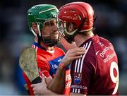 5 December 2021; David Burke of St Thomas' consoles Patrick Foley of Clarinbridge after the Galway County Senior Club Hurling Championship Final match between Clarinbridge and St Thomas' at Pearse Stadium in Galway. Photo by Piaras Ó Mídheach/Sportsfile