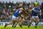 5 December 2021; Conor Jordan of Austin Stacks is tackled by Shane McElligott of Kerins O'Rahilly's during the Kerry County Senior Football Championship Final match between Austin Stacks and Kerins O'Rahilly's at Austin Stack Park in Tralee, Kerry. Photo by Brendan Moran/Sportsfile
