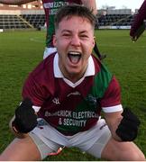 5 December 2021; Jake Foster of Portarlington celebrates after the AIB Leinster GAA Football Senior Club Championship Quarter-Final match between Portarlington and St Loman's at MW Hire O’Moore Park in Portlaoise, Laois. Photo by Matt Browne/Sportsfile