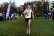 5 December 2021; Liam Harris of Togher AC, Cork, on his way to winning the Novice Men's 6000m event during the Irish Life Health National Novice, Junior, and Juvenile Uneven Age Cross Country Championships at Gowran Park in Kilkenny. Photo by Sam Barnes/Sportsfile