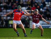 5 December 2021; Fintan Burke of St Thomas' in action against Liam Leen of Clarinbridge during the Galway County Senior Club Hurling Championship Final match between Clarinbridge and St Thomas' at Pearse Stadium in Galway. Photo by Piaras Ó Mídheach/Sportsfile