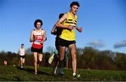 5 December 2021; Matthew Lavery of North Belfast Harriers, Antrim, on his way to winning the Boys U19 event during the Irish Life Health National Novice, Junior, and Juvenile Uneven Age Cross Country Championships at Gowran Park in Kilkenny. Photo by Sam Barnes/Sportsfile