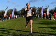 5 December 2021; Rebecca Rossiter of Loughview AC, Down, on her way to winning the Girls U19 event during the Irish Life Health National Novice, Junior, and Juvenile Uneven Age Cross Country Championships at Gowran Park in Kilkenny. Photo by Sam Barnes/Sportsfile
