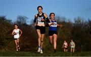 5 December 2021; Rebecca Rossiter of Loughview AC, Down, centre left, on her way to winning the Girls U19 event, ahead of Nuala Bose of Finn Valley AC, Donegal, during the Irish Life Health National Novice, Junior, and Juvenile Uneven Age Cross Country Championships at Gowran Park in Kilkenny. Photo by Sam Barnes/Sportsfile