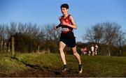 5 December 2021; Seamus Robinson of City of Derry AC Spartans, Derry, on his way to finishing third in the Boys U17 event during the Irish Life Health National Novice, Junior, and Juvenile Uneven Age Cross Country Championships at Gowran Park in Kilkenny. Photo by Sam Barnes/Sportsfile