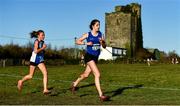 5 December 2021; Avril Millerick of Youghal AC, Cork, right, on her way to finishing third in the Girls U17 event, ahead of Louise O'Mahony of BMOH AC, Clare, who finished fourth, during the Irish Life Health National Novice, Junior, and Juvenile Uneven Age Cross Country Championships at Gowran Park in Kilkenny. Photo by Sam Barnes/Sportsfile