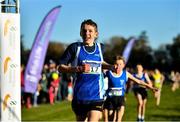 5 December 2021; Luke Walsh of South Galway AC, Galway, after winning the Boys U13 event during the Irish Life Health National Novice, Junior, and Juvenile Uneven Age Cross Country Championships at Gowran Park in Kilkenny. Photo by Sam Barnes/Sportsfile