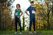 6 December 2021; Team Ireland athletes Michelle Finn and Darragh McElhinney at the Sport Ireland Campus in Dublin ahead of the SPAR European Cross Country Championships which take place at the venue on Sunday, December 12th. For more information on the Championship please visit www.fingal-dublin2021.ie. Photo by Sam Barnes/Sportsfile