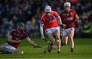 5 December 2021; Victor Manso of St Thomas' in action against Christy Bannon, left, and Seán Kilduff of Clarinbridge during the Galway County Senior Club Hurling Championship Final match between Clarinbridge and St Thomas' at Pearse Stadium in Galway. Photo by Piaras Ó Mídheach/Sportsfile