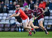 5 December 2021; Cathal Burke of St Thomas' in action against Gavin Lee, 12, and Mikey Daly of Clarinbridge during the Galway County Senior Club Hurling Championship Final match between Clarinbridge and St Thomas' at Pearse Stadium in Galway. Photo by Piaras Ó Mídheach/Sportsfile