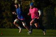 6 December 2021; Tadhg Furlong, right, and Josh Murphy during Leinster Rugby squad training at UCD in Dublin. Photo by Brendan Moran/Sportsfile