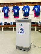 7 December 2021; McGreals Health, distributor of Novaerus NanoStrike™ technology in Ireland, has become the official clean air partner to Leinster Rugby for the protection of players and staff. The Irish-designed Novaerus air disinfection device use patented NanoStrike™, a technology that has been independently proven to inactivate all airborne viruses and bacteria including 99.997% of Sars-CoV-2, the virus that causes COVID-19. Leinster Rugby aims to reach the highest standard of excellence both on and off the pitch, and the partnership with Novaerus by McGreal’s Health will offer an additional safeguard to the strict safety measures already in place in and around Leinster Rugby facilities, not only protecting them from Covid-19 but also from additional viruses that could impact player performance. The partnership between Leinster Rugby and Novaerus by McGreals Health is a landmark and first of its kind in the rugby world. The Irish-designed Novaerus air disinfection device in the Leinster dressingroom before the URC match against Connacht at the RDS Arena in Dublin. Photo by Ramsey Cardy/Sportsfile