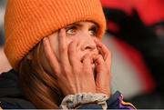 4 December 2021; A Derrygonnelly Harps supporter watches on in the final moments of the AIB Ulster GAA Football Senior Club Championship Quarter-Final match between Dromore and Derrygonnelly Harps at Páirc Colmcille in Carrickmore, Tyrone. Photo by Ramsey Cardy/Sportsfile