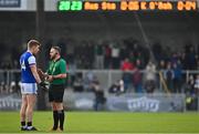 5 December 2021; Tommy Walsh of Kerins O'Rahilly's is spoken to by refere Jonathan Griffin before being shown a yellow card  during the Kerry County Senior Football Championship Final match between Austin Stacks and Kerins O'Rahilly's at Austin Stack Park in Tralee, Kerry. Photo by Brendan Moran/Sportsfile