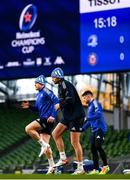 10 December 2021; Ross Byrne, centre, during a Leinster Rugby captain's run at the Aviva Stadium in Dublin. Photo by Harry Murphy/Sportsfile